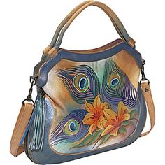 interesting art work Anuschka Handbags, Peacock Gifts, Painted Purse, Enchanted Fairy, Boho Handbags, Unique Handbags, Unique Purses