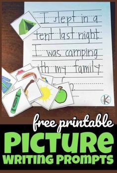 the free printable picture writing worksheet for kids to practice their handwriting skills