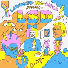 the cover art for labrinth sia duo's album, which features an image of two people sitting at a table