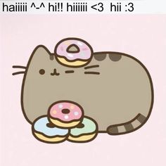 an image of a cat with donuts on its back and the caption that says,