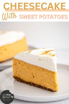 Cheesecake with Sweet Potatoes is the ultimate fall dessert, combining creamy cheesecake with the warm, spiced flavors of sweet potato pie. Perfect for Thanksgiving or holiday gatherings, it’s a show-stopping dessert that will impress your family and friends. Topped with whipped cream or pecans, this rich and flavorful cheesecake is a must-try! Sweet Potato Cheesecake Recipe, Amazing Pies, Marshmallow Topping, Sweet Potato Cheesecake, Homemade Shortbread, Carrot Cake Bars, Fun Thanksgiving Desserts, Homemade Marshmallow, Fall Baking Recipes