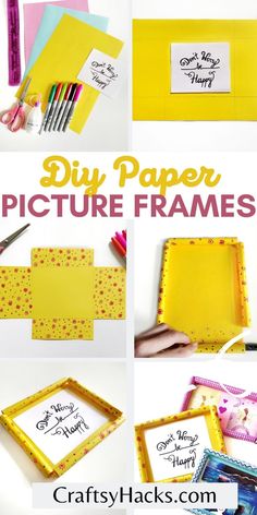 the instructions to make diy paper picture frames with crayon pens and markers