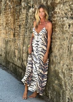 Tiger Maxi Dress I Official Ramona LaRue Quiet Luxury Aesthetic Outfits Summer, Casual Chic Wardrobe, College Outfits Fall, Tara Dress, Outfits Nyc, Chic Wardrobe, Monochromatic Outfit, Office Casual Outfit, Athleisure Fashion