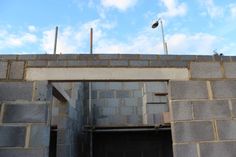 an entrance to a building under construction