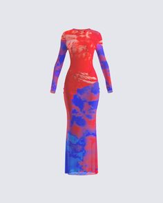 Why go for a simple look when you can go for this 😌 Made from stretch mesh fabric, and complete with an allover tie-dye print, a bodycon fit, a crew neck, and long sleeves - this multi-print maxi dress will have everyone's eyes on you ❤️ Leave little to the imagination - dress is sheer & undergarments are not included 👀 Jobu Tupaki, White Corset Dress, Strapless Ruffle Dress, Designer Outfit, Yellow Mini Dress, Dressy Casual Outfits, Stretch Mesh Fabric, Mesh Maxi Dress, Sequin Mini Skirts