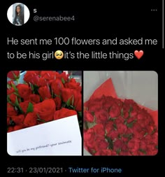 two pictures one with flowers and the other has a message for someone to send them