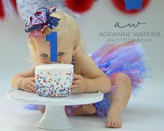 July Baby Birthday, Twin First Birthday, July Birthday, Cake Smash Photos, Birthday Cake Smash, Summer Birthday, First Birthday Cakes