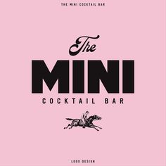 the mini cocktail bar logo on a pink background