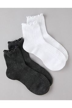 Made from a soft cotton blend/Ruffled cuffs/4.5" height/2-pack Boyfriend Socks, Frilly Socks, White Jeans Men, Aerie Bras, Athletic Fit Jeans, Dream Jeans, Jean Trends, Curvy Jeans, Costume Shop