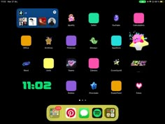 an iphone screen with the numbers and icons in different colors, including pink, yellow, green