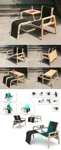 an image of some chairs and tables in different stages of being made out of wood