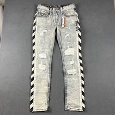 New Rock Revival Jeans Mens 31x33 Jerret Taper Acid Wash Rocker Distressed Denim. Condition Is New With Tags. Shipped With Usps Ground Advantage. Casual Distressed Jeans For Concert, Distressed Punk Jeans For Concert, Punk Distressed Jeans For Concert, Distressed Cotton Jeans For Concerts, Trendy Distressed Jeans For Concert, Urban Distressed White Jeans, Rock Revival Jeans Mens, Red Trench Coat, Pleated Jacket