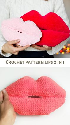 crochet pattern lips that are in the shape of pillows