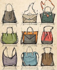 Accessories Design Sketch, Backpack Inspiration, Illustration Fashion Design, More Design, Illustration Sketches