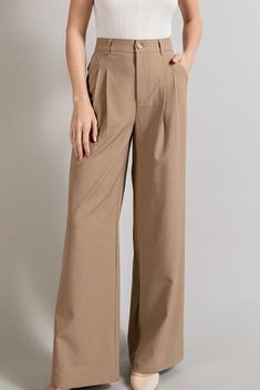 Product Description: Looking for a flowy and relaxed pant? Look no further! Our Coco Straight Leg Pants feature a button front closure and pockets and bring the classic, beautiful look you think of when you think when you think straight leg. Whether you wear these pants with a graphic tee and sneakers or dress them up with a blouse and heels, you won't regret adding these to your closet. Quick Product Details and Features: Material: 95% Polyester, 5% Spandex Straight leg. Button front closure. P Affordable Trendy Solid Wide Leg Pants, Versatile Solid Color Cheap Pants, Affordable Cotton Straight Work Pants, Cheap Cream Pants For Spring, Luxury Straight Leg Work Pants With Belt Loops, Cheap Casual Straight Pants, Cheap Versatile Solid Color Pants, Luxury Casual Relaxed Fit Dress Pants, Cheap Women's Full-length Work Pants