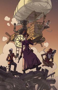 Urban Fantasy Writing, Steampunk Background, Steampunk Character, Steampunk Illustration, Steampunk City, Steampunk Artwork, Steampunk Airship, Steampunk Aesthetic, Arte Peculiar