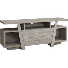 an entertainment center with two drawers and one shelf