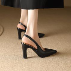 Gender: For WomenStyle: Fashion,KoreanOccasion: Casual,Party/Club,Office/CareerHeel Height: 8.5cmPlatform Height: 0.5cmSeason: Spring,Summer,Fall/Autumn,WinterPackage Contents: 1 x Shoes (Pair)Please see our size guide as below, you can choose the size according to your foot length and width.If your foot is a little wide and thick, we suggest you choose 1 size larger.Size Guide:28 = foot length 18.5-19cm (Foot width=6.5-7cm)29 = foot length 19-19.5cm (Foot width=7cm)30 = foot length 19.5-20cm (F Black Pointed Toe Slingback Sandals For Summer, Evening Slingback Sandals With Round Toe And Reinforced Heel, Evening Slingback Sandals With Reinforced Heel And Round Toe, Black Slingback Pumps For Summer With Open Heel, Black High Heel Slingback Pumps For Summer, Black Slingback Pumps For Summer, Summer Office Slingback Pumps With Ankle Strap, Summer High Heel Slingback Pumps For Office, Black Slingback Pumps With Padded Heel For Summer