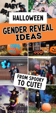 Halloween gender reveal ideas. Halloween Gender Reveal Games, October Gender Reveal Ideas, Halloween Gender Reveal Ideas, Pumpkin Gender Reveal, October Baby Showers, Halloween Gender Reveal, Twin Gender Reveal, Fall Pregnancy, Baby Name Reveal