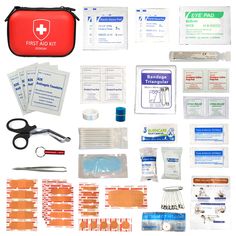 PRICES MAY VARY. ESSENTIALS FOR EMERGENCY- This first aid kit contains the basic first aid supplies which can be applied to handle your emergency situations during normal life. You can use the essentials from the emergency bag to care for minor scrapes, burns and wounds etc. We also provide Ointment, Burn Cream, Triangular Bandage, Eye&Wound Wash Solution in this medical bag. HIGH QUALITY FIRST AID CASE- 5.9"x4.33"x1.96" compact size, the surface is made of premium waterproof eva material, the h Burn Cream, First Aid Kit Checklist, Triangular Bandage, Survival Skills Emergency Preparedness, Mini First Aid Kit, Basic First Aid, Homemade Stuff, Emergency Bag, Medical Bag