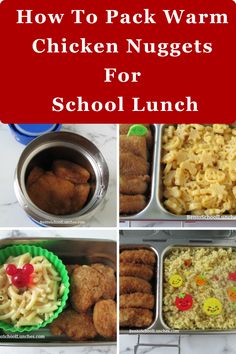 How To Pack Warm Chicken Nuggets For School Lunchbox. Thermos and insulated lunchbag work best. Chicken Nugget Lunch Ideas, Make Chicken Nuggets, Kids Chicken Nuggets, Healthy School, Fun Lunch