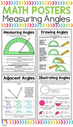 a poster with different angles and measurements for students to use in their math projects, such as