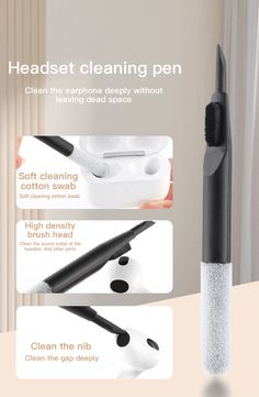 an advertisement for a cleaning pen with instructions on how to clean it and how to use it