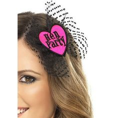 Throwing A Hen Night? Accessorise The Hens With The Hen Party Hair Bow! . Hen Party Hair Bow, Pink, With Netting Adult - Female Theme: Hen and Stag Night - Hen and Stag Party Costumes Brand: Smiffys Fancy Dress Safety Instructions: Adult Novelty. Not For Children. Age Group: Adult Main Colour: Pink Size: Standard. Pink Ladies Hen Party, Party Hair Inspiration, Hen Party Accessories, Hen Party Gifts, Night Hairstyles, Hen Night, Pink Hair Bows, Stag Party, Fabric Heart