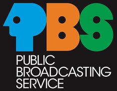 the logo for public broadcasting service, with three different colored numbers on black and white