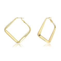 PRICES MAY VARY. 【Square Hoop Earrings】: The diameter of this lightweight hoop earrings is 45mm/1.78 inches. Each weight is 0.14 ounces, and the surface is yellow gold plating. These Square hoop earrings are so light that will not burden your ears. 【Technology】:The material of the big square hoop earrings pins are 925 fine silver.The surface of the large Square hoop earrings is electroplated with 18k gold. 【security】:The chunky square hoop earrings for Women use advanced stainless steel as a raw Square Hoop Earrings, Earring Pins, Chunky Hoop Earrings, Great Women, Square Earrings, Jewelry Earrings Hoops, Fine Silver, Earrings For Women, Gold Plating