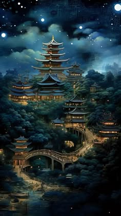 Japanese Asethic Wallpaper, Japanese Asethic, Wallpaper Japanese, Samsung Mobile Phone, Dreamy Artwork, Japanese Art Prints, Sky Night, Waves Wallpaper, Chinese Landscape