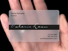 a person holding up a business card in their hand with the name valerie jean on it