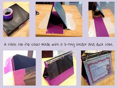 the instructions for how to make a binder holder with paper and duct tape on it