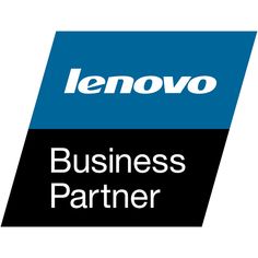 the lenovo business partner logo is shown in black and blue, with white lettering