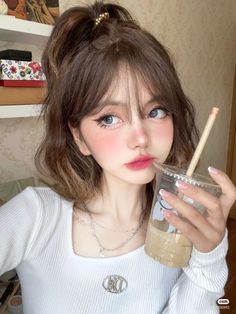 Makeup Asia, Ulzzang Makeup, Mode Turban, Peinados Fáciles Para Cabello Corto, Asian Makeup, Girls Makeup