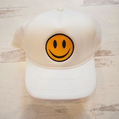 If you are happy and you know it wear your hat. Get one in every color. Free shipping and a free gift with purchase. Casual Smiley Face Hat With Curved Brim, Casual Smiley Face Snapback Hat, Casual Smiley Face Snapback Baseball Cap, Funny White Hat For Gift, Funny White Hat As Gift, Funny White Hat As A Gift, Adjustable Smiley Face Cap, Everyday Fun Hats With Curved Brim, Trendy Smiley Face Cap