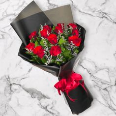 Luxurious Wrapped Rose Bouquet - Red Rose, White Rose or Purple Rose - DGM Flowers  | Fort Lauderdale Florist Rose Flower Colors, Flower Wall Rental, Lily Care, Patriotic Flowers, Long Stem Roses, Tulips Arrangement, Flower Wall Backdrop, Red Rose Bouquet, Lily Plants