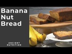 how to make gluten - free banana bread on a plate with two bananas