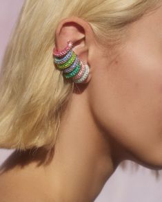 California Ear Cuff – Emily P. Wheeler, LLC Rose Gold Ombre, Pop Jewelry, Gold Ombre, Ear Party, Purple Sapphire, Ear Candy, Stacked Jewelry, Funky Jewelry, Jewelry Lookbook