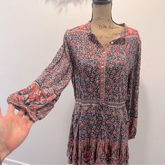 In Excellent Condition On A Size Six Mannequin For Reference Originally $350 Printed Dress, Printed Mini Dress, Print Dress, Color Blue, Womens Dresses, Women Shopping, Dresses, Red, Blue