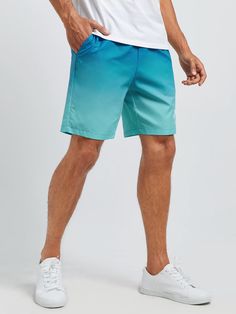 Multicolor Casual Collar  Woven Fabric Ombre,Tropical Straight Leg Embellished Non-Stretch  Men Bottoms Blue Shorts For Vacation Warm Weather, Casual Short Length Swim Trunks For Beach Season, Casual Short Swim Trunks For Beach Season, Blue Shorts For Beach In Summer, Blue Shorts For Beach And Warm Weather, Casual Shorts For Poolside Vacation, Blue Beach Shorts For Warm Weather, Blue Shorts For Beach In Warm Weather, Casual Poolside Shorts For Vacation