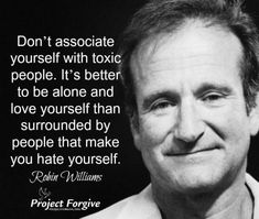 a black and white photo with a quote from robin williams on the subject of this image