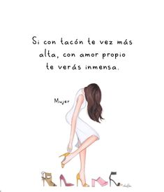 a drawing of a woman in high heels with her hand on her hips and the words,