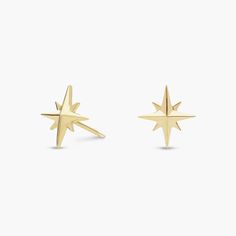 Stay centered with these twinkling North Star earrings crafted from 14k yellow gold and paired with a push backing. North Star Earrings, Earring Crafts, New Year Decor, Yellow Gold Earring, Metal Earrings, North Star, Star Earrings, Twinkle Twinkle, Jewelry Earrings