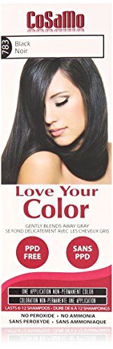 Love Your Color Cosamo Non Permanent Hair Color Black * More info could be found at the image url. (This is an affiliate link) Non Permanent Hair Color, Organic Hair Dye, Hair Dye Brands, Easy Hair Color, Grey Hair Coverage, Dark Blonde Hair Color, Blue Ombre Hair, Dark Brunette Hair, Hair Color Black