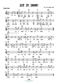 sheet music with the words let it snow