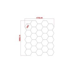 a drawing of a hexagonal pattern with the measurements for each piece