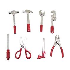 there are many different types of tools on this white background, including pliers and wrenches