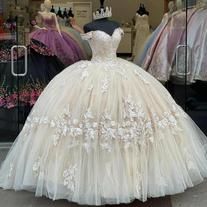 lovingdress on Storenvy Debutante Gowns, Champagne Quinceanera Dresses, Dress For 15, Quinceanera Themes Dresses, Prom Dresses Off The Shoulder, Quinceñera Dresses, Matching Jewellery, Robes D'occasion, Pretty Quinceanera Dresses