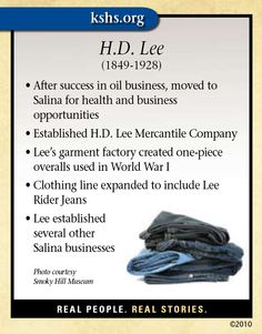 a poster with the words, h d lee after success in oil business, moved to spain for health and business